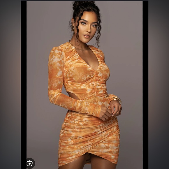 JLUXLABEL Dresses & Skirts - JLUX Label Orange Tie Dye Summer Lovers Dress - S